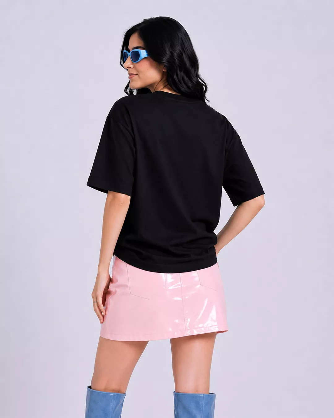 Black Plain Unisex Oversized T-Shirt alternate view