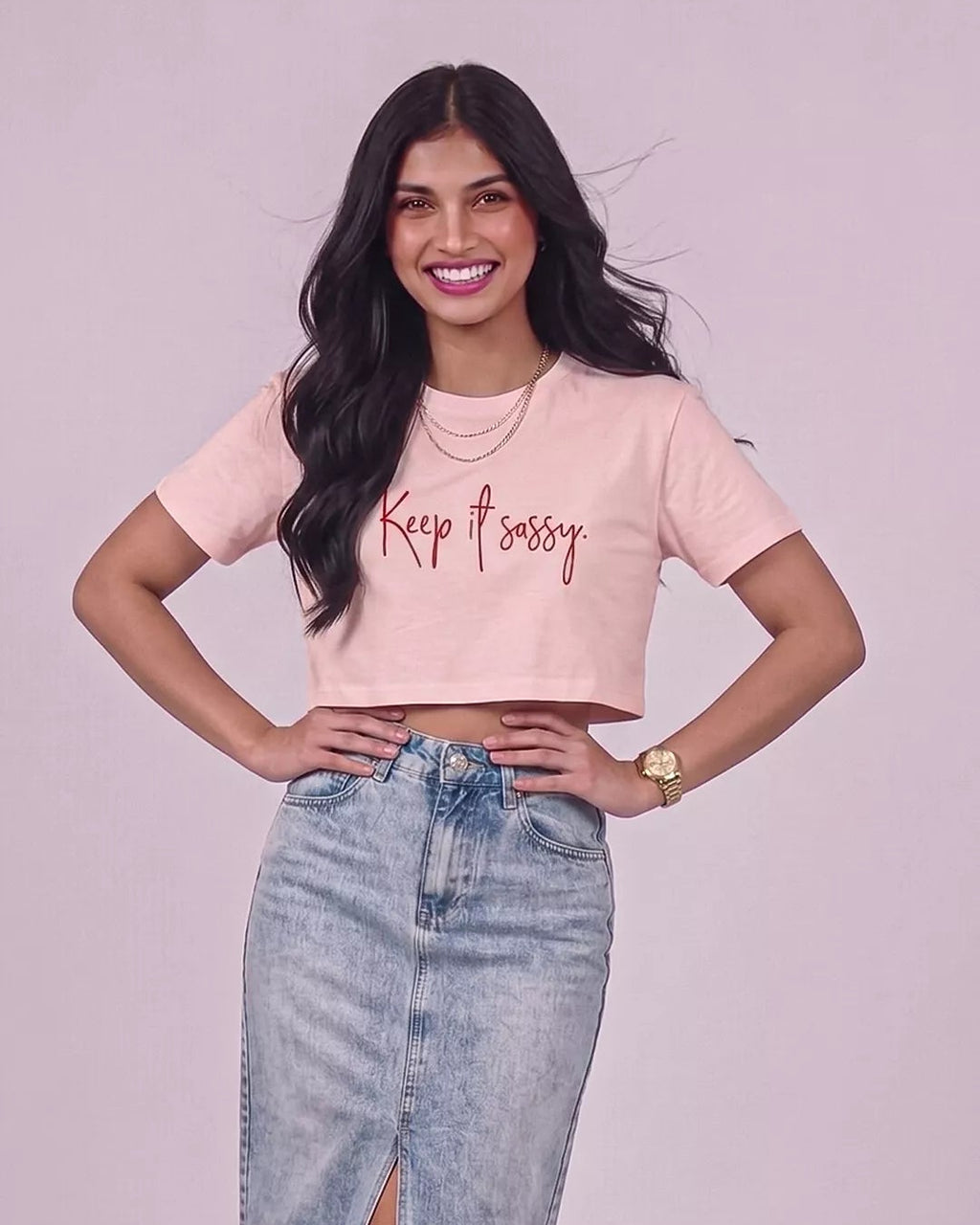 Keep It Sassy Boxy Crop Tshirt