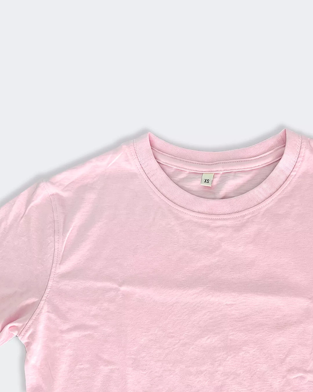 Baby Pink Boxy Crop Fit Tshirt For Women