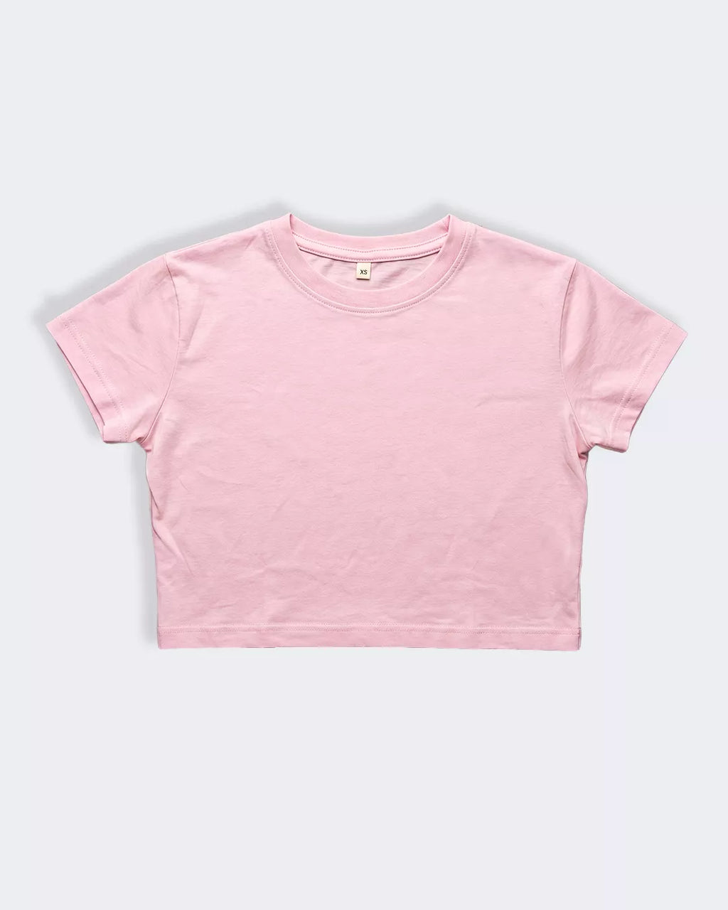 Baby Pink Boxy Crop Fit Tshirt For Women