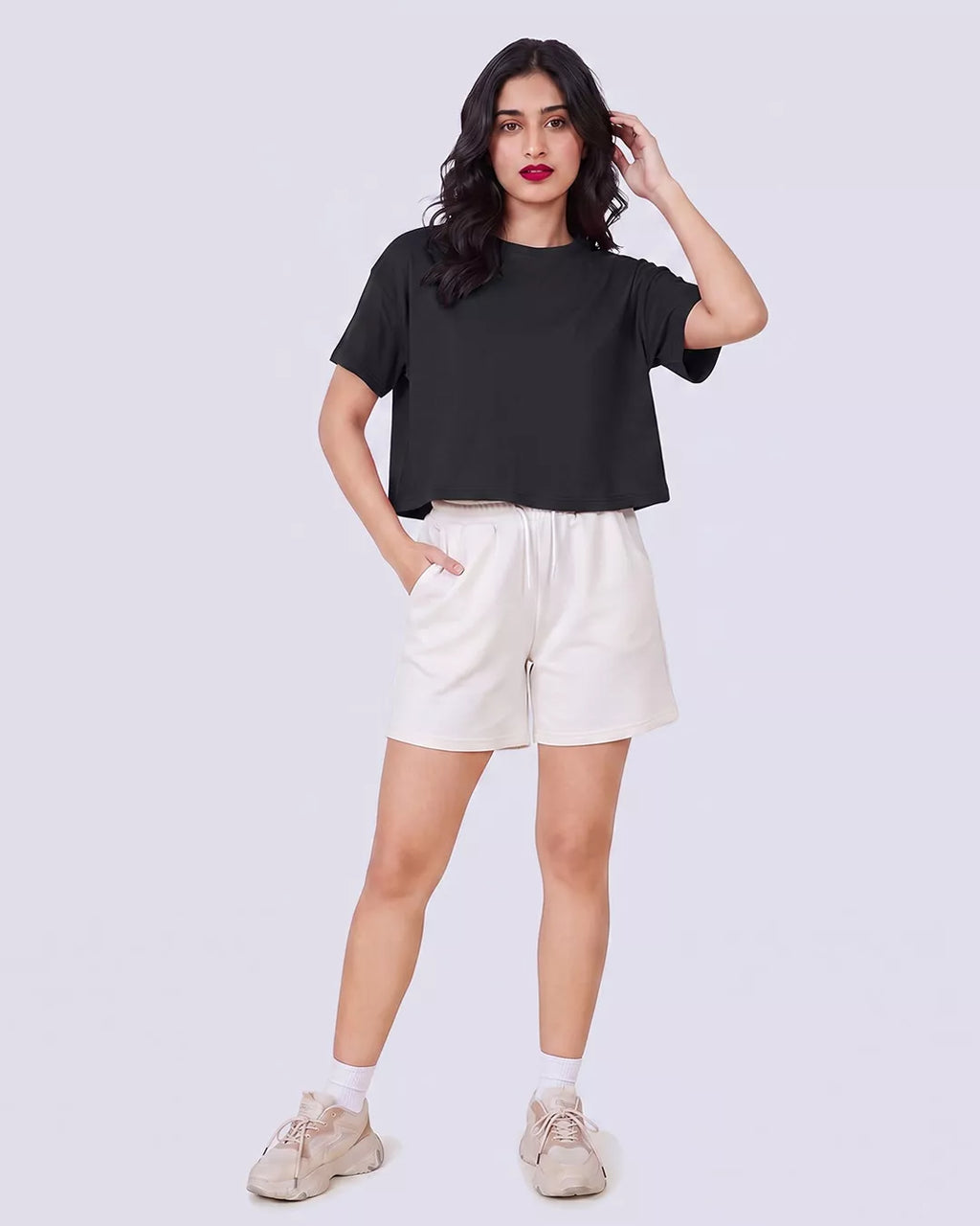 Women’s Black Boxy Crop T-Shirt