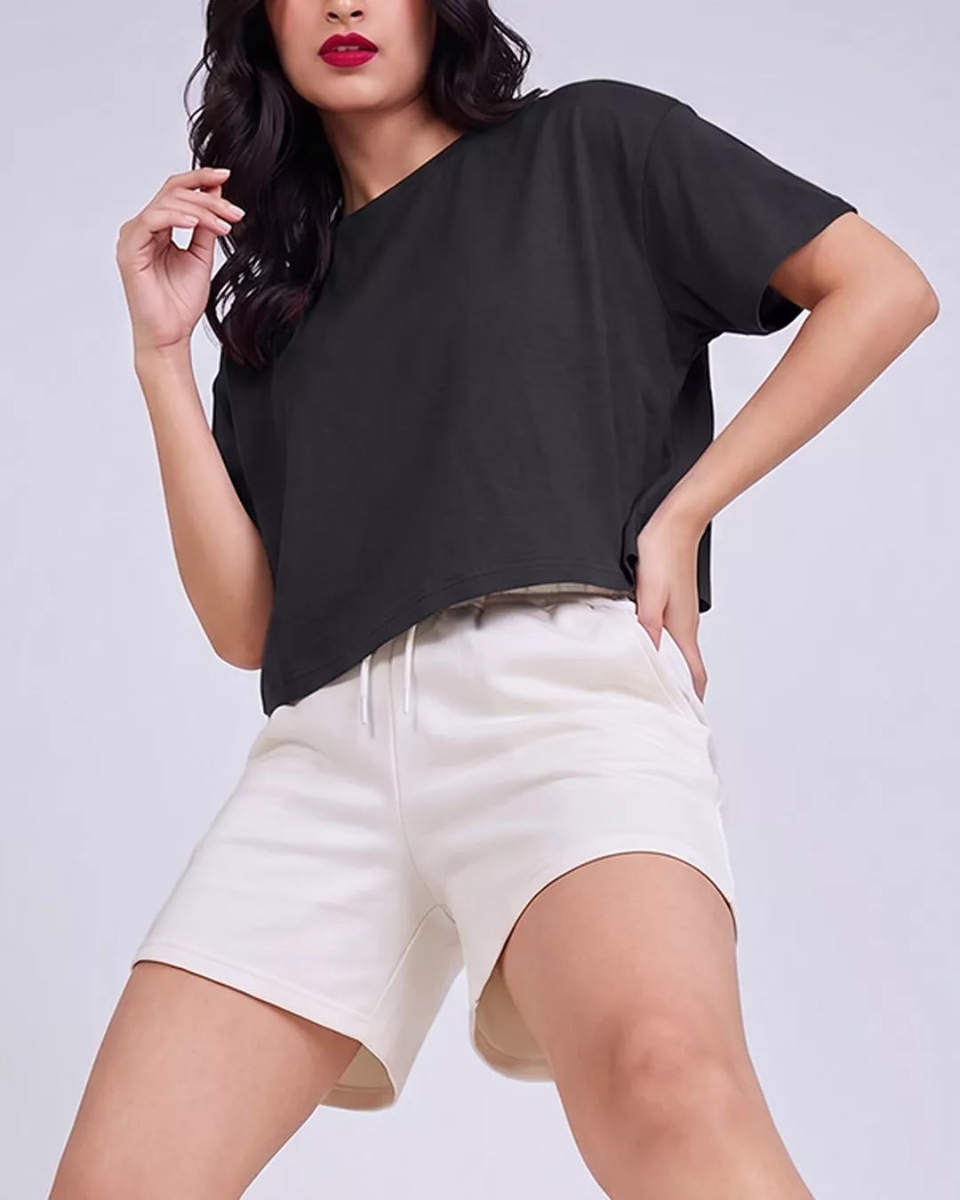 Women’s Black Boxy Crop T-Shirt