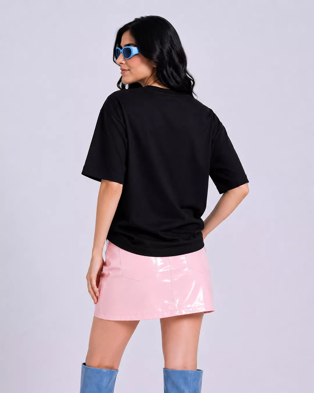 Black Plain Unisex Oversized T-Shirt