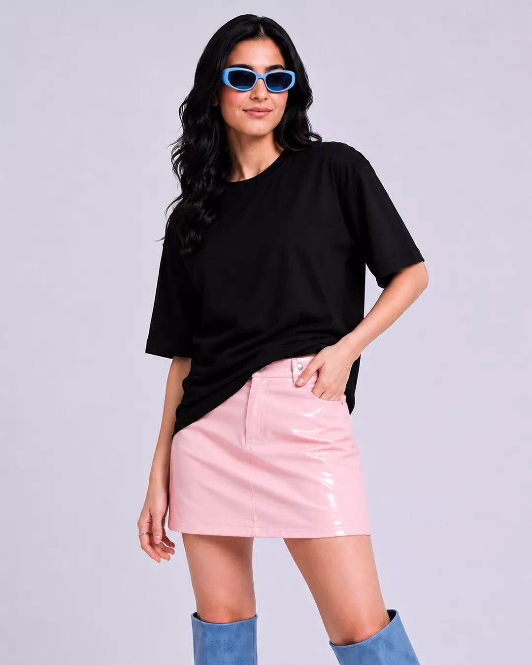 Black Plain Unisex Oversized T-Shirt