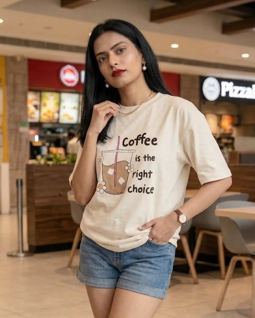 Coffee Is The Right Choice Unisex Oversized T-Shirt