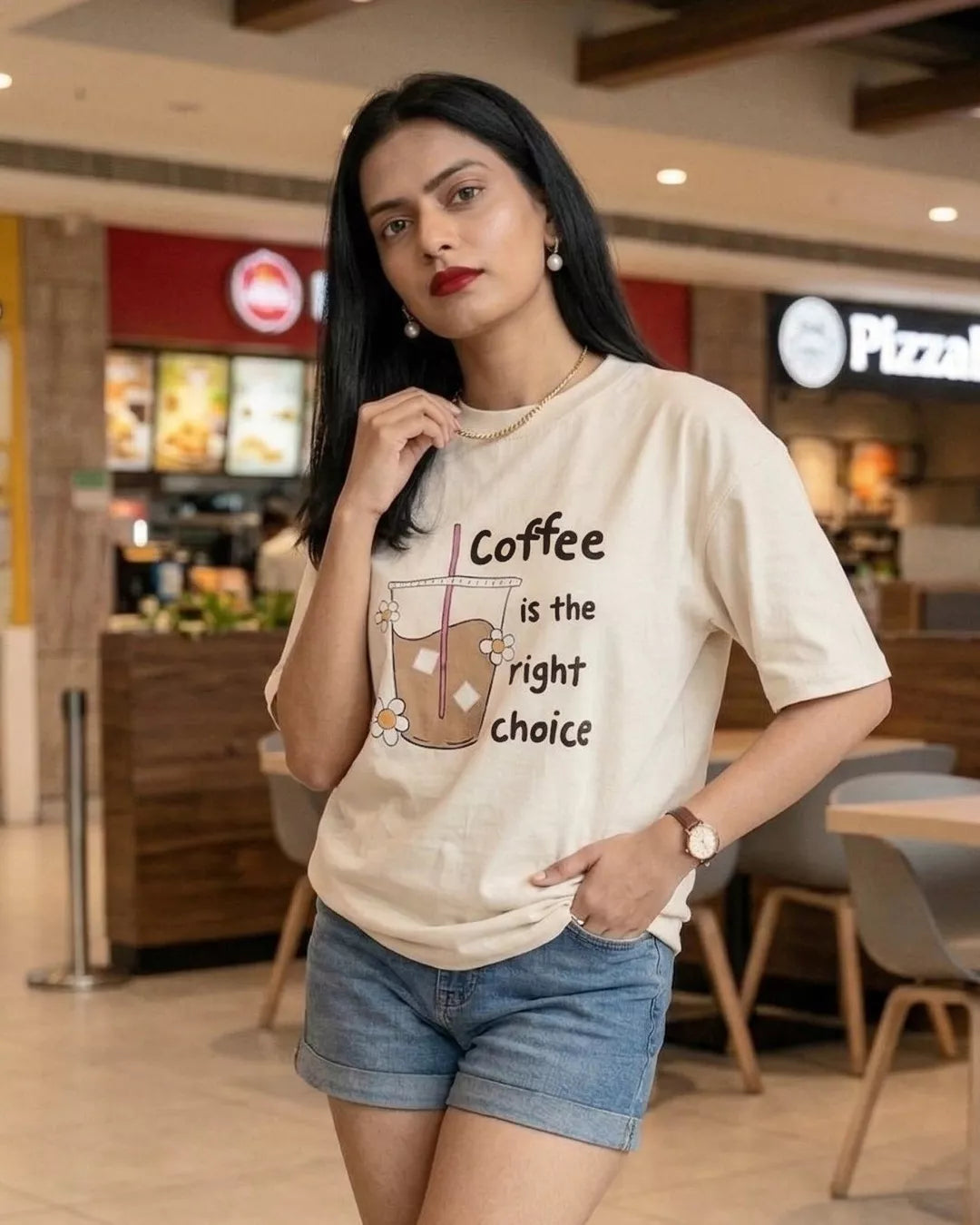 Coffee Is The Right Choice Unisex Oversized T-Shirt