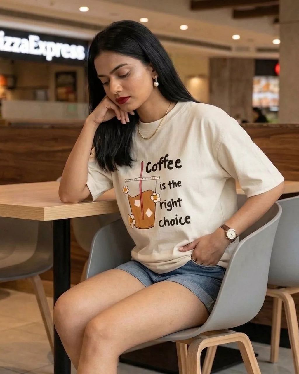 Coffee Is The Right Choice Unisex Oversized T-Shirt