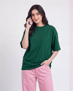 Evergreen Hug Plain Oversized T-Shirt