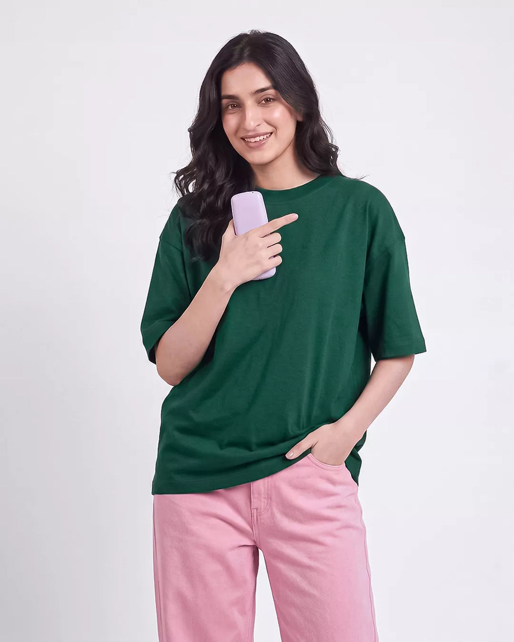 Evergreen Hug Plain Oversized T-Shirt