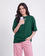 Evergreen Hug Plain Oversized T-Shirt