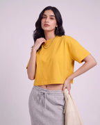 Women Golden Hour Crop Boxy Fit Tshirt