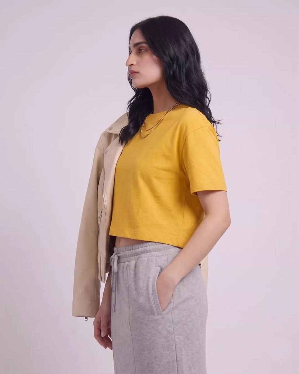 Women Golden Hour Crop Boxy Fit Tshirt