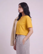 Women Golden Hour Crop Boxy Fit Tshirt