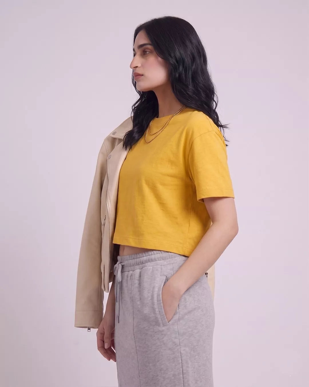 Women Golden Hour Crop Boxy Fit Tshirt