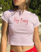 Keep It Sassy Boxy Crop Tshirt
