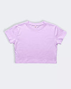 Women Lavender Boxy Crop Fit Tshirt