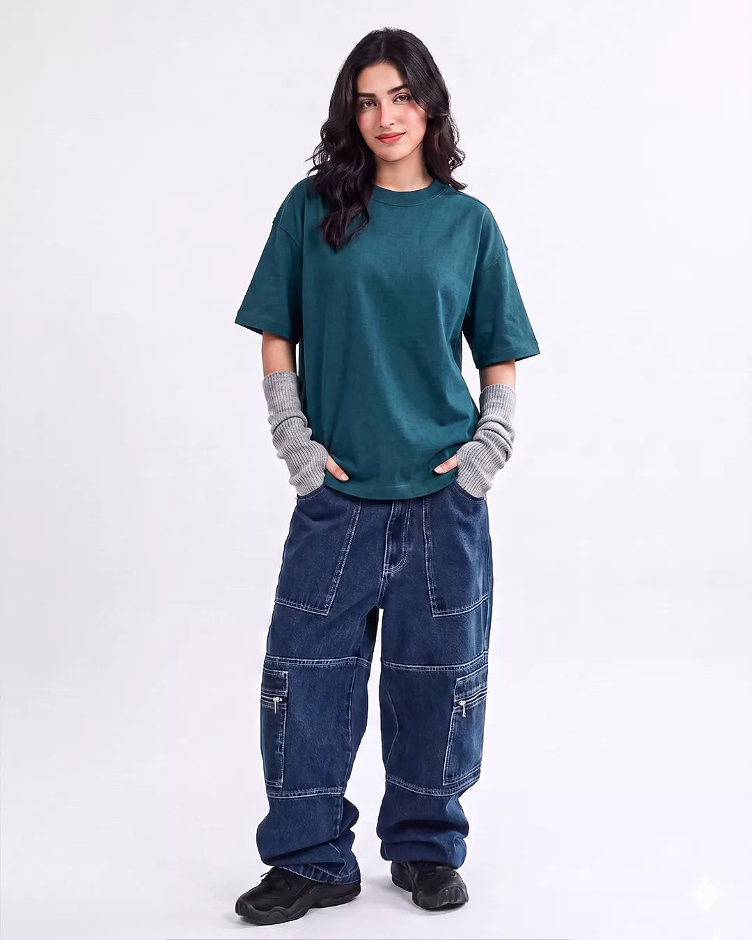 Midnight Aqua Unisex Oversized T-Shirt