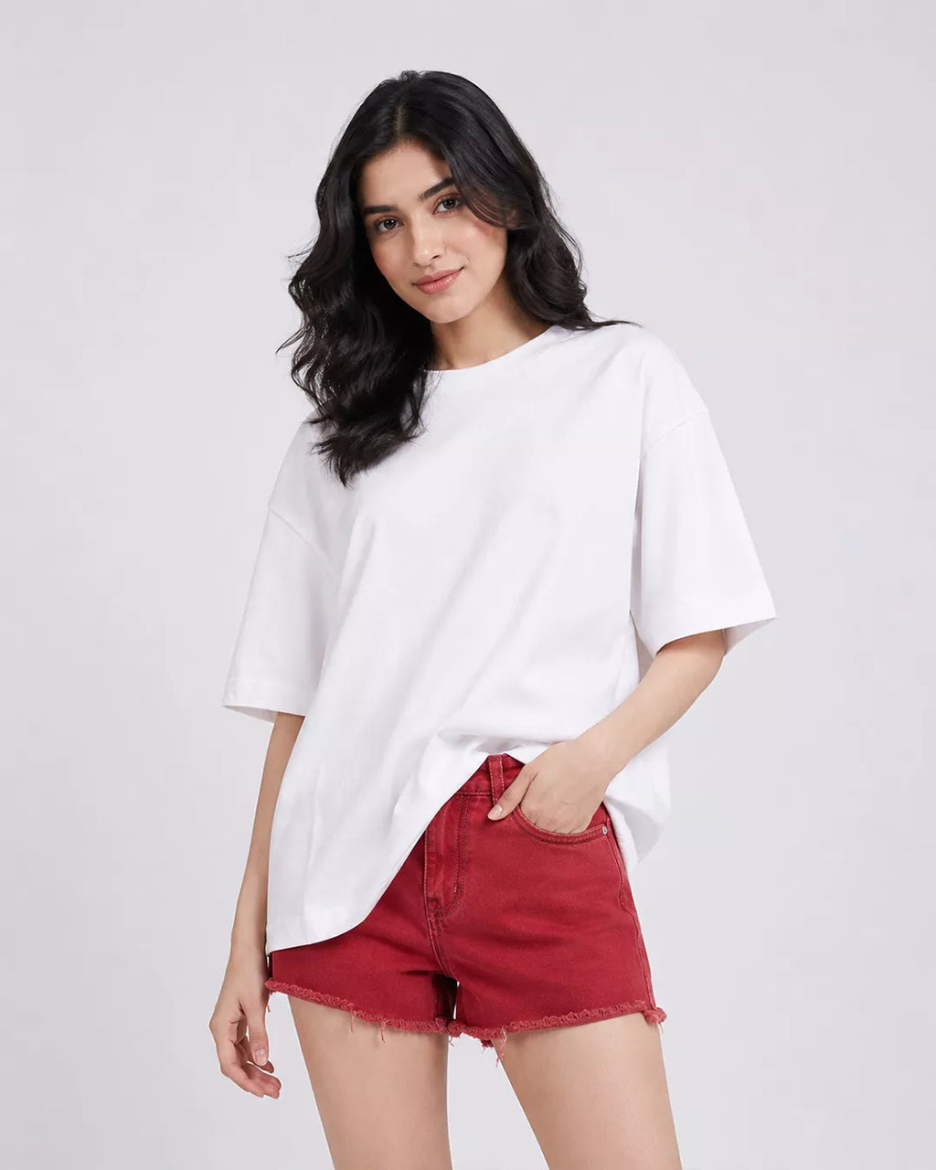 White Plain Unisex Oversized T-Shirt