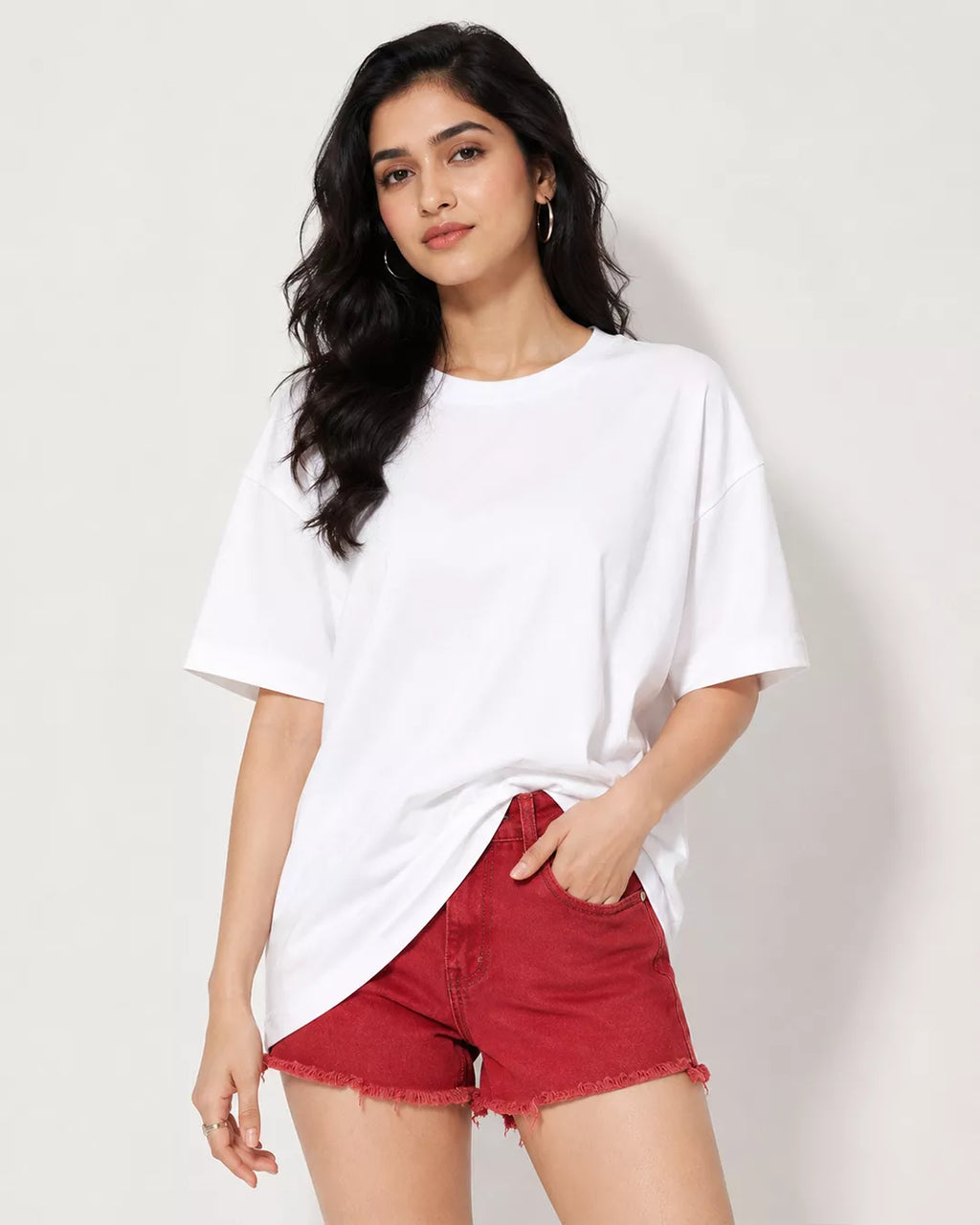 White Plain Unisex Oversized T-Shirt