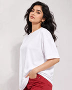 White Plain Unisex Oversized T-Shirt